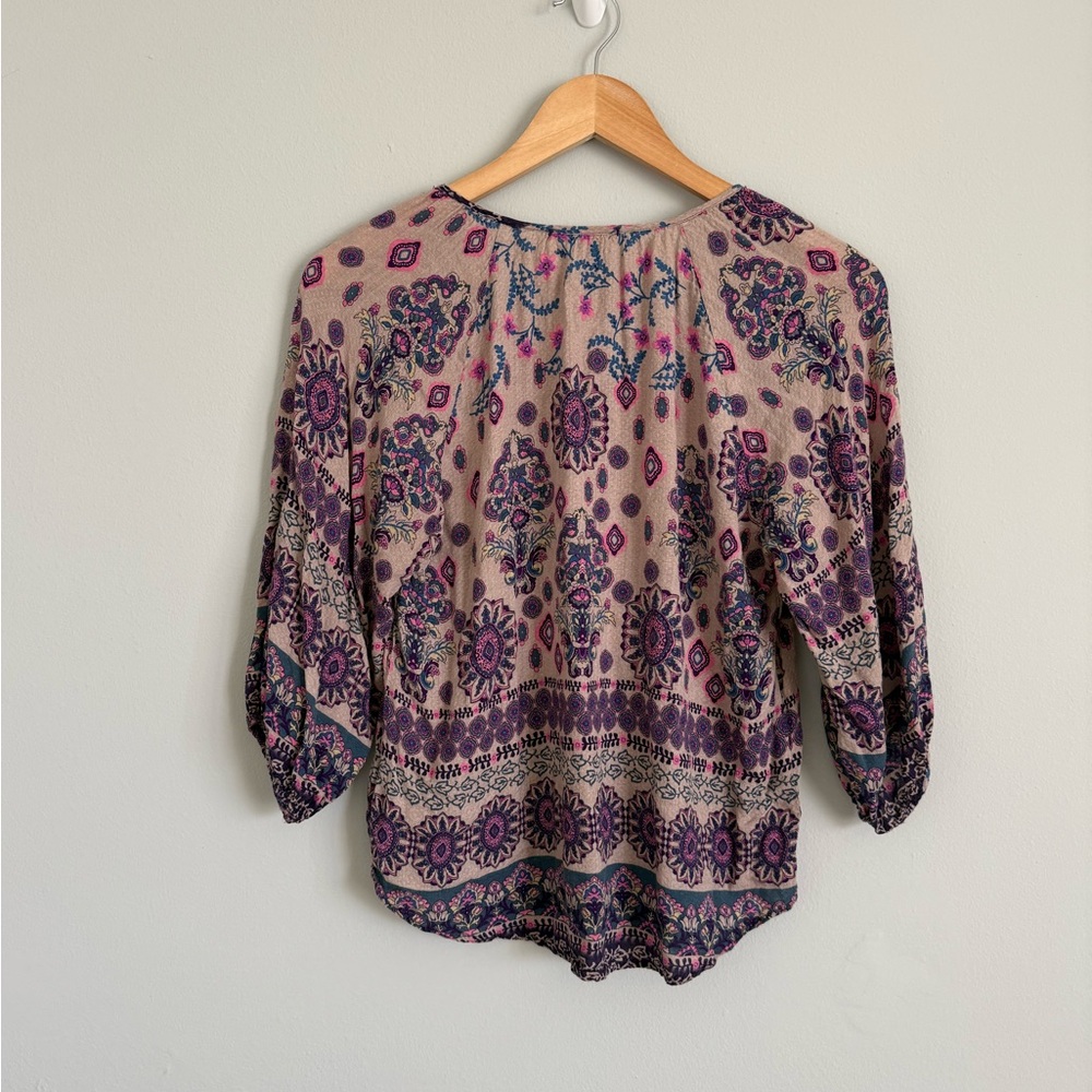 Verse Boho Billow Sleeve Printed Top - Picture 7 of 10